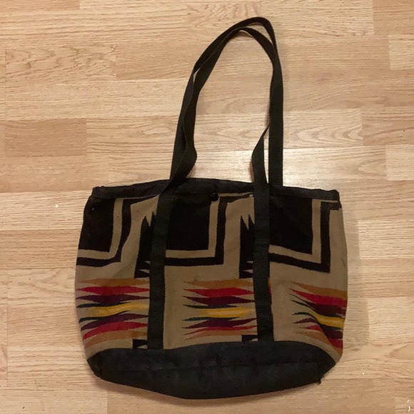 Handbags - justin kraff made in the USA AZTEC PRINT SHOULDER BAG purse tote distressed